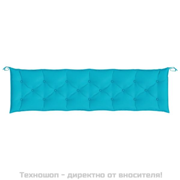 Възглавници за градински пейки 2 бр тюркоаз 200x50x7 см плат