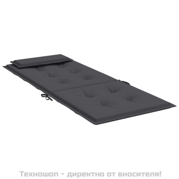 Възглавници за столове с облегалка 2 бр антрацит Оксфорд плат