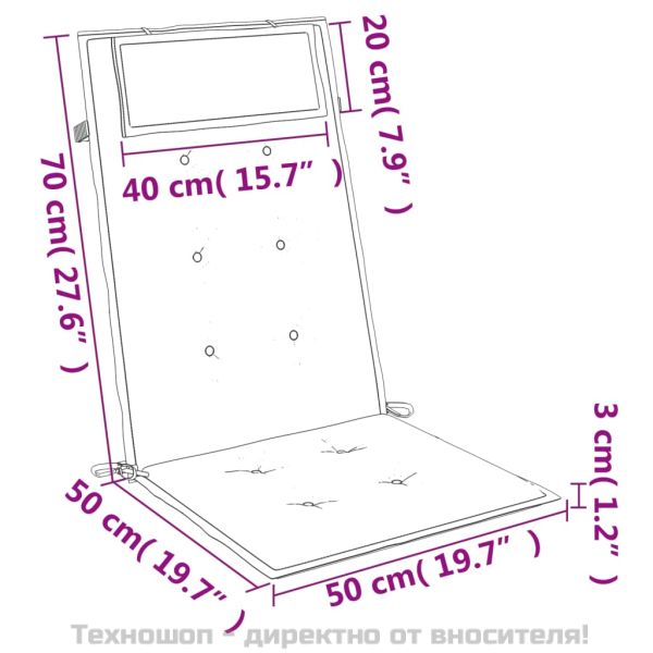 Възглавници за столове с облегалка 2 бр антрацит Оксфорд плат