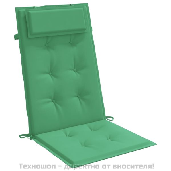 Възглавници за стол с висока облегалка 2 бр зелени Оксфорд плат