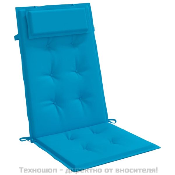 Възглавници за столове с облегалка 6 бр светлосини Оксфорд плат