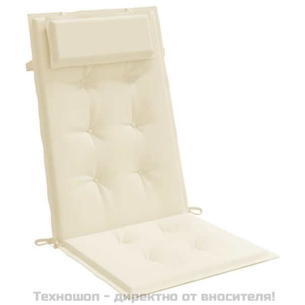 Възглавници за столове с облегалка 4 бр кремави Оксфорд плат