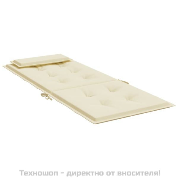 Възглавници за столове с облегалка 4 бр кремави Оксфорд плат