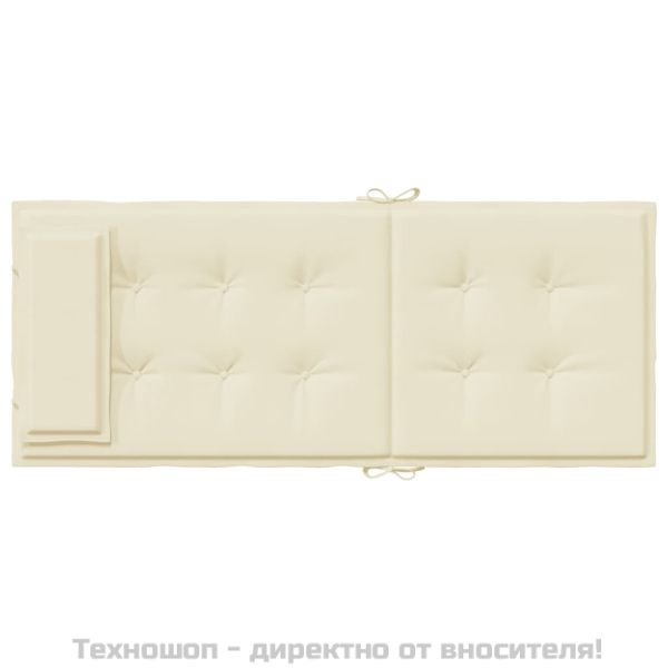 Възглавници за столове с облегалка 4 бр кремави Оксфорд плат