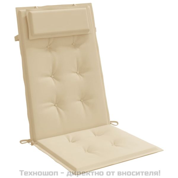 Възглавници за стол с висока облегалка 4 бр бежови Оксфорд плат