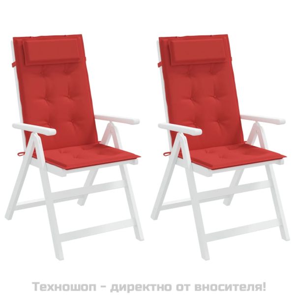 Възглавници за столове с облегалка 2 бр червени Оксфорд плат