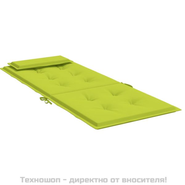 Възглавници за столове с облегалка 2 бр яркозелени Оксфорд плат