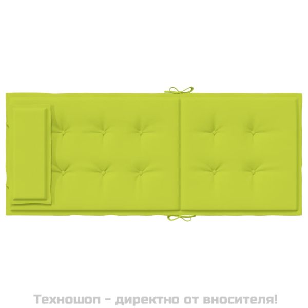 Възглавници за столове с облегалка 2 бр яркозелени Оксфорд плат