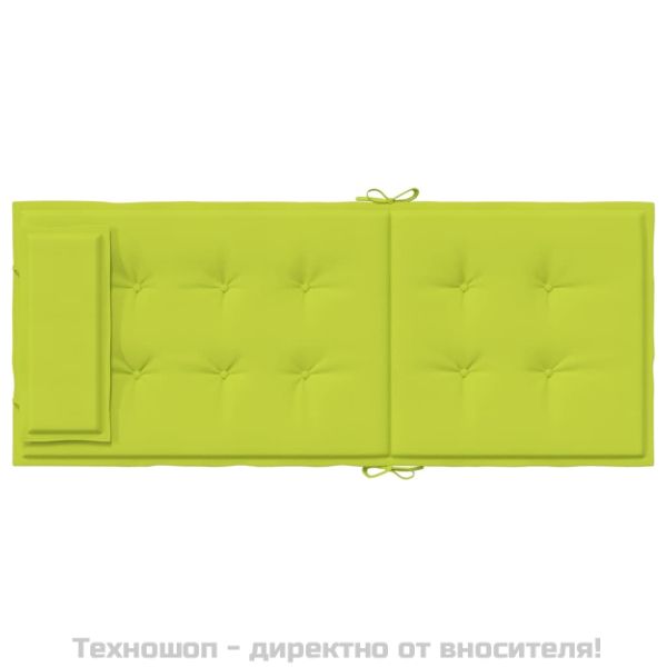 Възглавници за столове с облегалка 4 бр яркозелени Оксфорд плат
