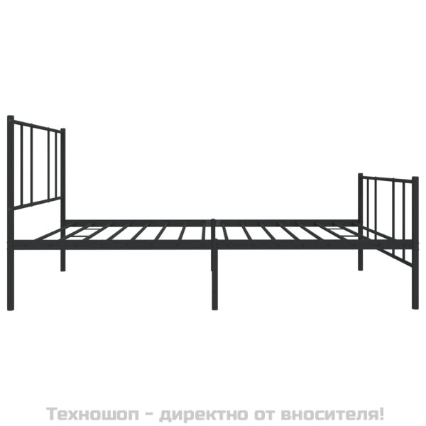 Метална рамка за легло с горна и долна табла, черна, 107x203 см