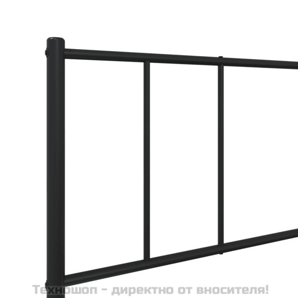 Метална рамка за легло с горна и долна табла, черна, 107x203 см