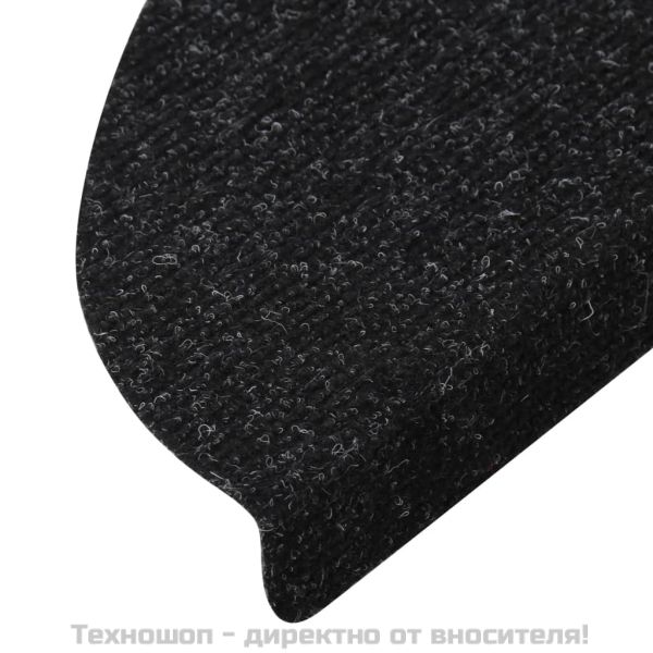 Самозалепващи стелки за стълби, 10 бр, черни, 56x17x3 см