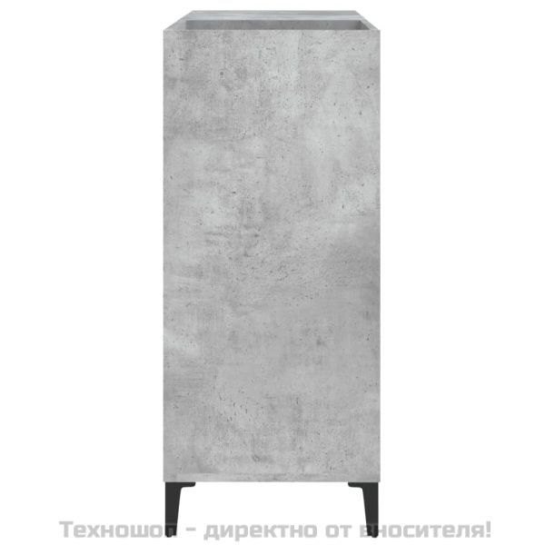 Шкаф за грамофонни плочи сив 84,5x38x89 см инженерно дърво