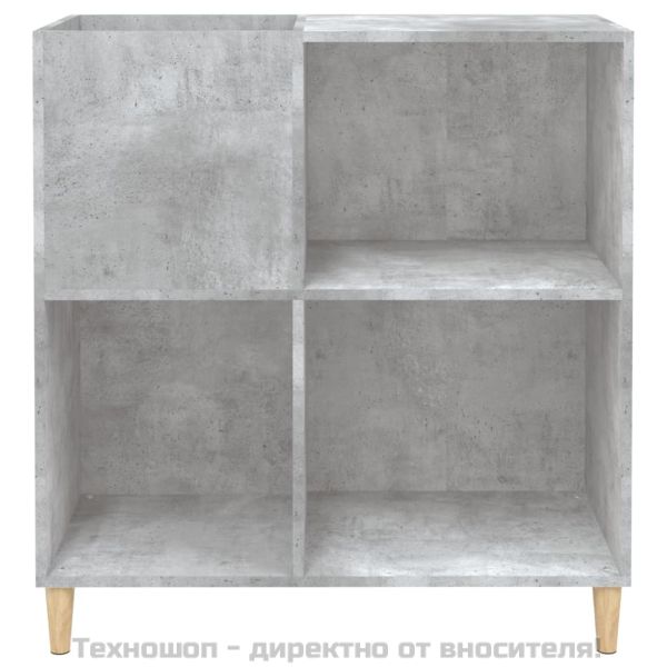 Шкаф за грамофонни плочи сив 84,5x38x89 см инженерно дърво