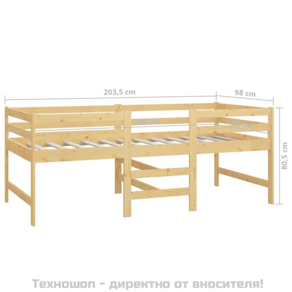 Рамка за легло без матрак, 90x200 см, масивна чамова дървесина