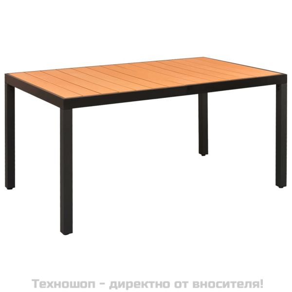 Градински трапезен комплект, 5 части, черно и кафяво