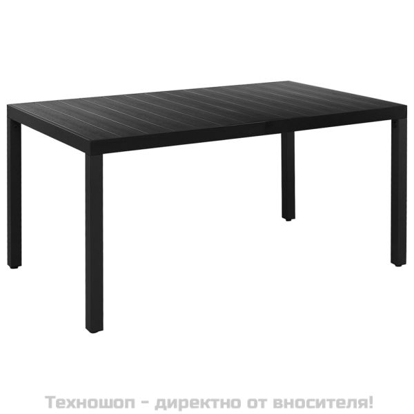 Градински трапезен комплект, 5 части, черно и кафяво