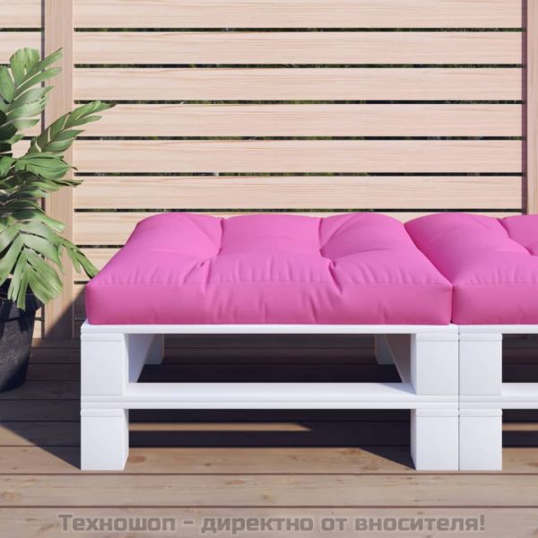 Палетна възглавница, розова, 70x70x12 см, текстил