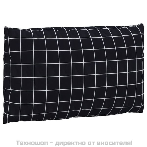 Палетни възглавници, 3 бр, черни каре, плат Оксфорд