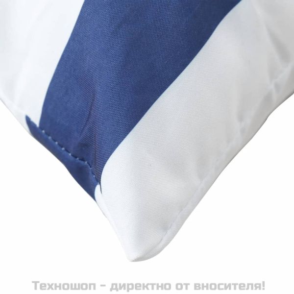 Палетни възглавници 3 бр синьо-бели ивици плат Оксфорд