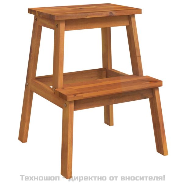 Табуретка с 2 стъпала, 40x38x50 см, масивна акация