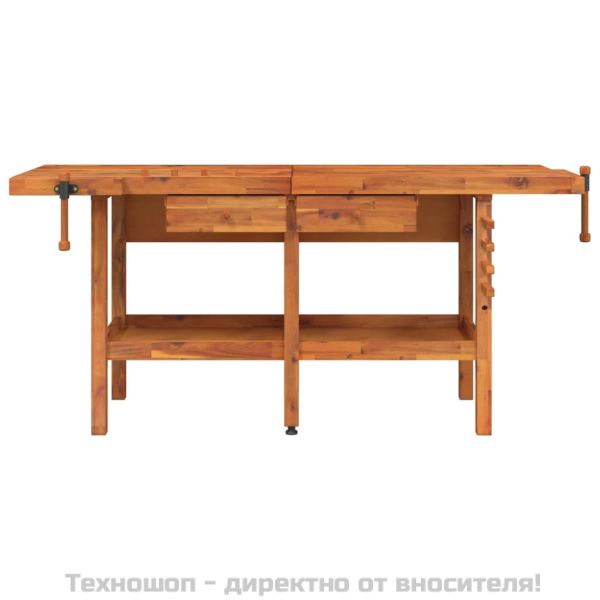 Работна маса с чекмеджета и менгемета 192x62x83 см акация масив