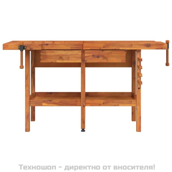 Работна маса с чекмеджета и менгемета 162x62x83 см акация масив