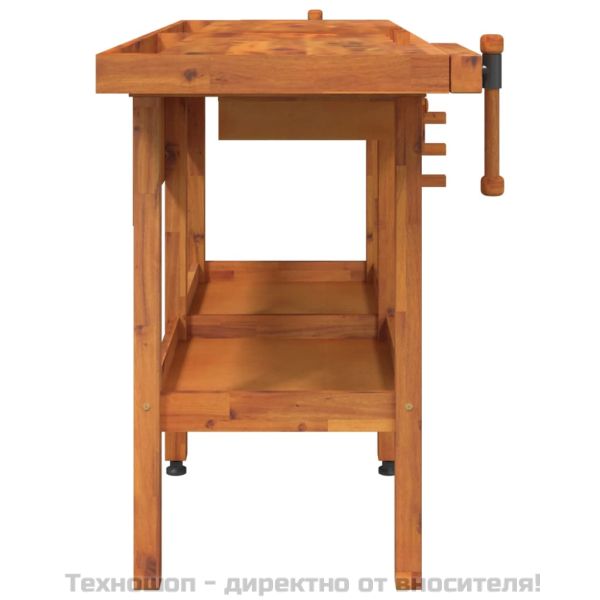 Работна маса с чекмеджета и менгемета 162x62x83 см акация масив