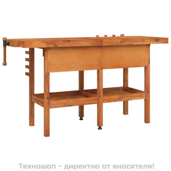 Работна маса с чекмеджета и менгемета 162x62x83 см акация масив