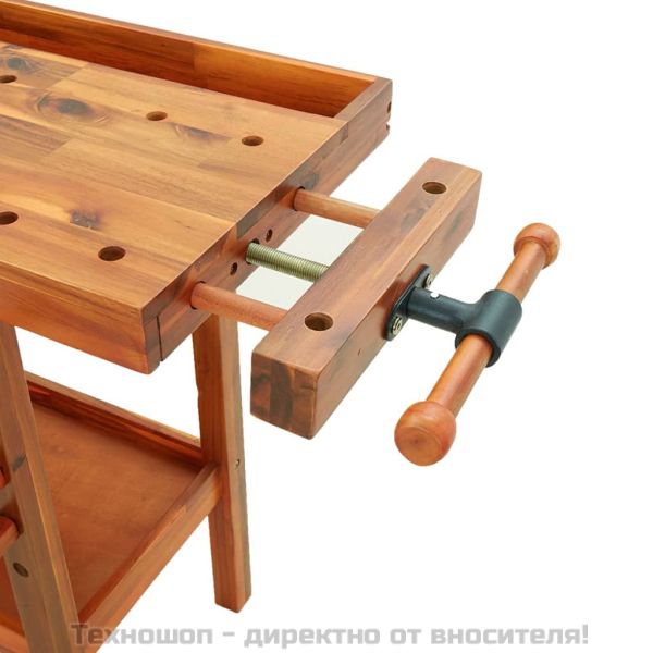 Работна маса с чекмеджета и менгемета 162x62x83 см акация масив