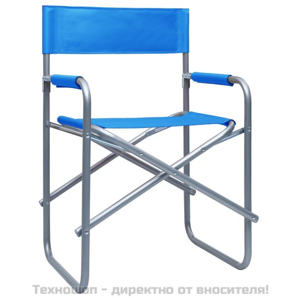 Режисьорски столове, 2 бр, стомана, сини