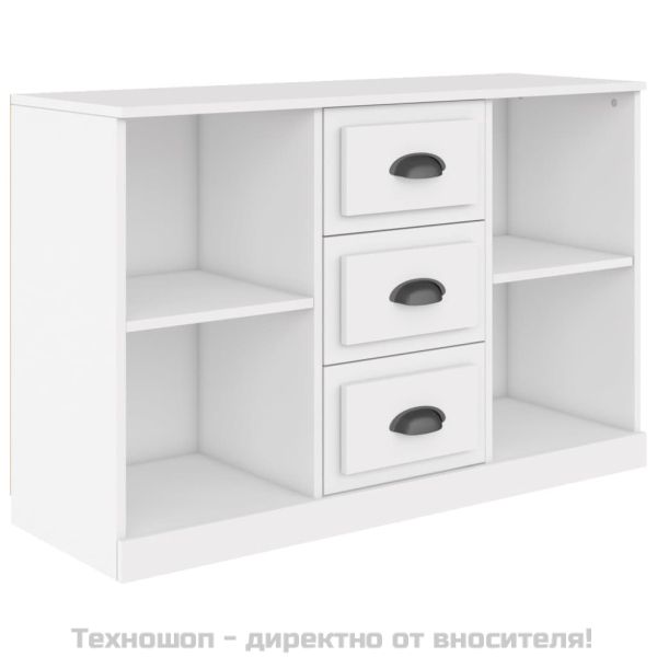 Сайдборд, бял, 104,5x35,5x67,5 см, инженерно дърво