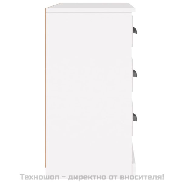 Сайдборд, бял, 104,5x35,5x67,5 см, инженерно дърво