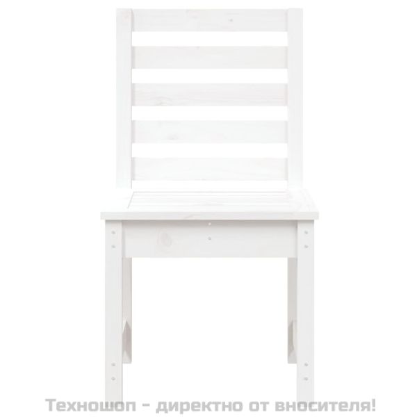 Градински столове 2 бр бели 50x48x91,5 см борово дърво масив