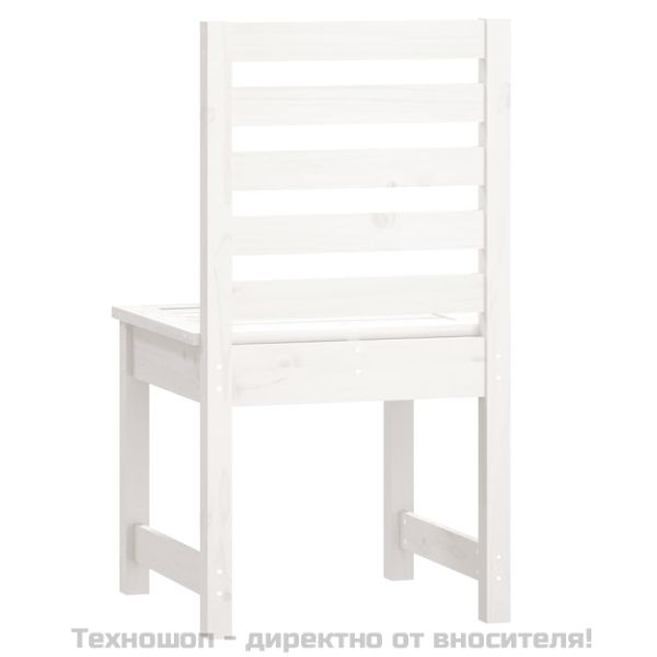 Градински столове 2 бр бели 50x48x91,5 см борово дърво масив