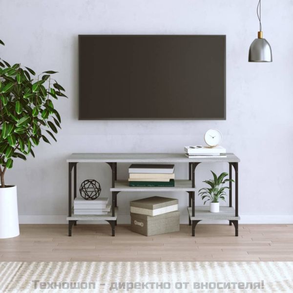ТВ шкаф, сив сонома, 102x35x45,5 см, инженерно дърво