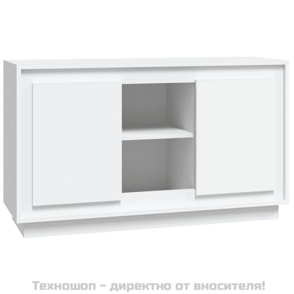 Сайдборд, бял, 102x35x60 см, инженерно дърво