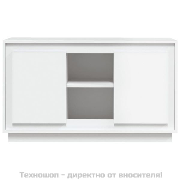 Сайдборд, бял, 102x35x60 см, инженерно дърво