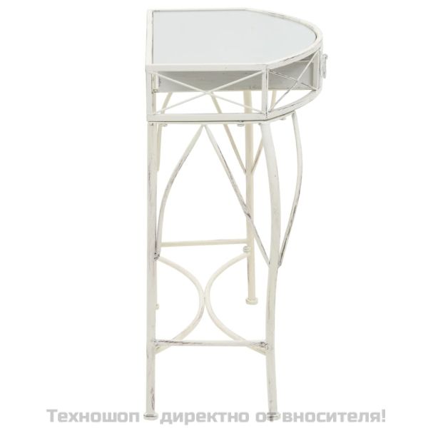 Странична маса, френски стил, метал, 82x39x76 см, бяла