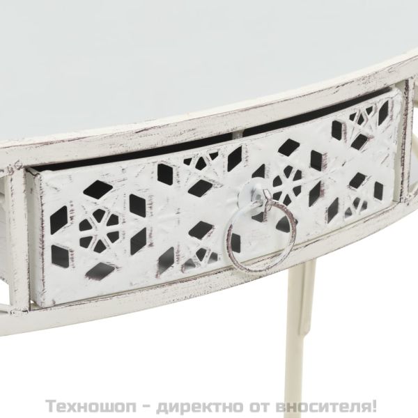 Странична маса, френски стил, метал, 82x39x76 см, бяла