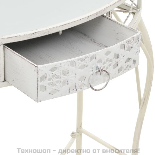 Странична маса, френски стил, метал, 82x39x76 см, бяла