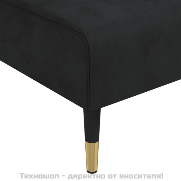 Г-образно разтегателно канапе черно 271x140x70 см кадифе