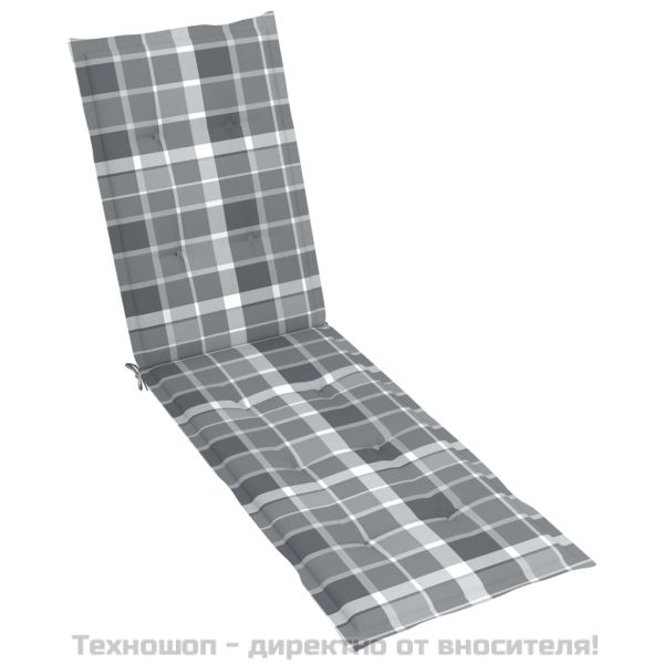 Градински шезлонг подложка за крака и възглавница акация масив