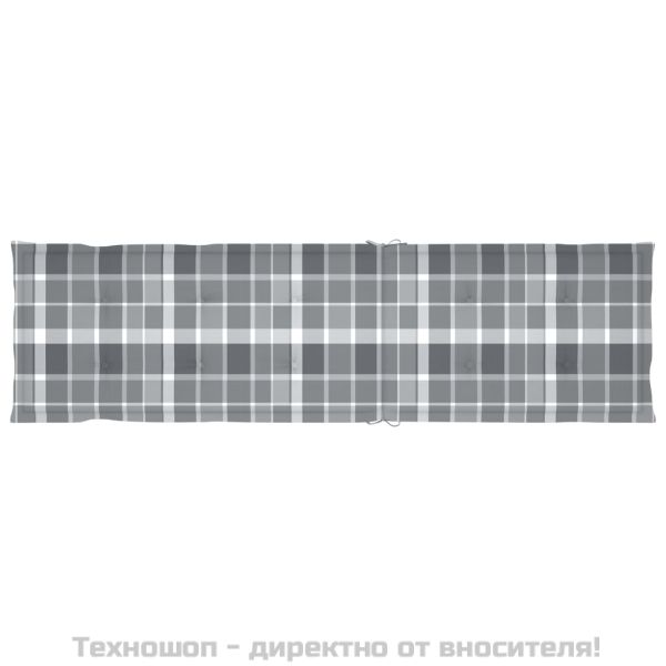 Градински шезлонг подложка за крака и възглавница акация масив