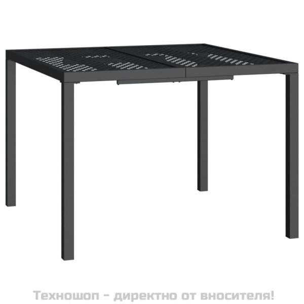 Градинска маса антрацит 100x100x72 cм стомана