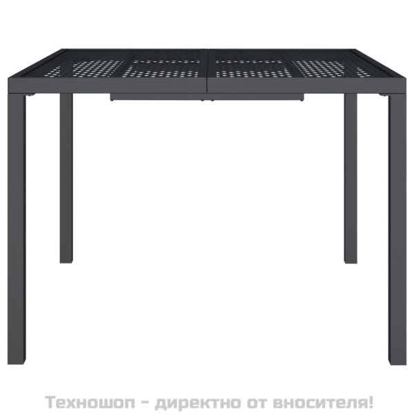 Градинска маса антрацит 100x100x72 cм стомана