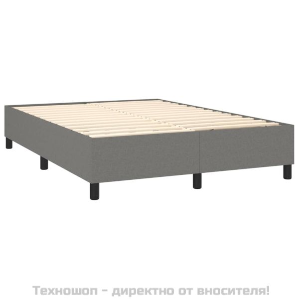 Боксспринг легло с матрак, тъмносиво, 140x190 см плат