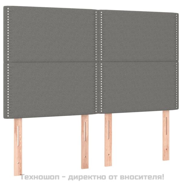 Боксспринг легло с матрак, тъмносиво, 140x190 см плат