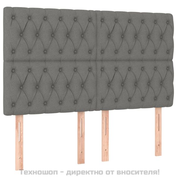 Боксспринг легло с матрак, тъмносиво, 140x190 см плат