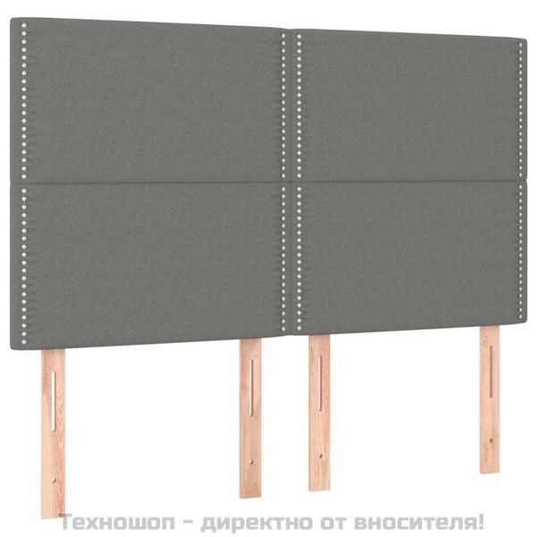 Боксспринг легло с матрак, тъмносиво, 140x190 см плат